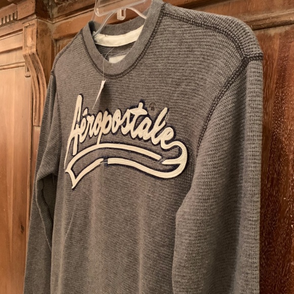 Aeropostale Mens Thermal Long Sleeve Grey Top Size XS - Picture 3 of 9